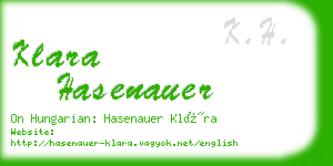 klara hasenauer business card